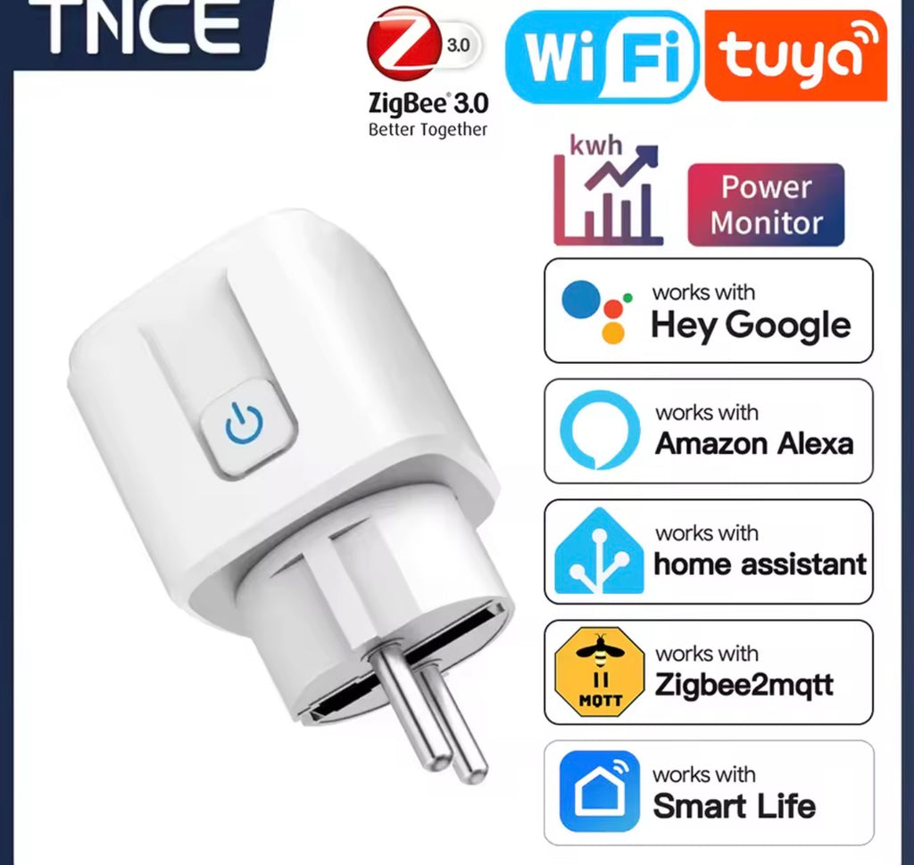 TNCE Tuya Smart Plug | WiFi / Zigbee Power Monitoring Socket