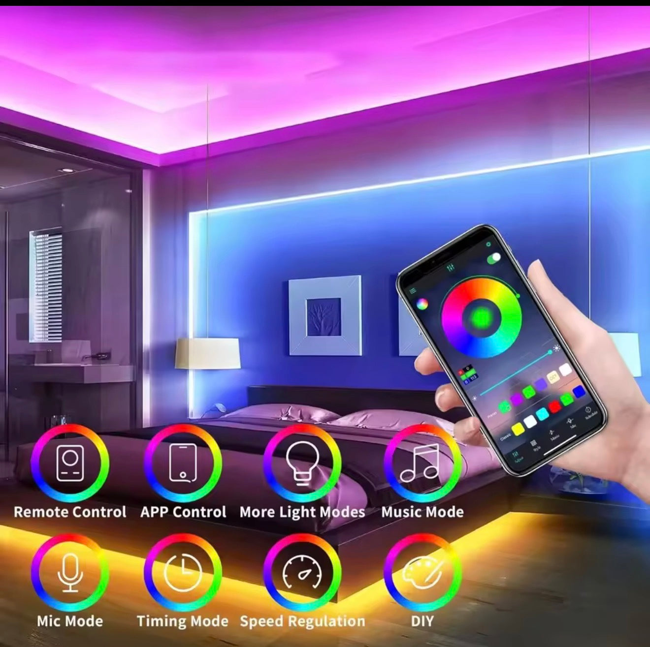 RGB Neon LED Strip Light | App & Remote Controlled