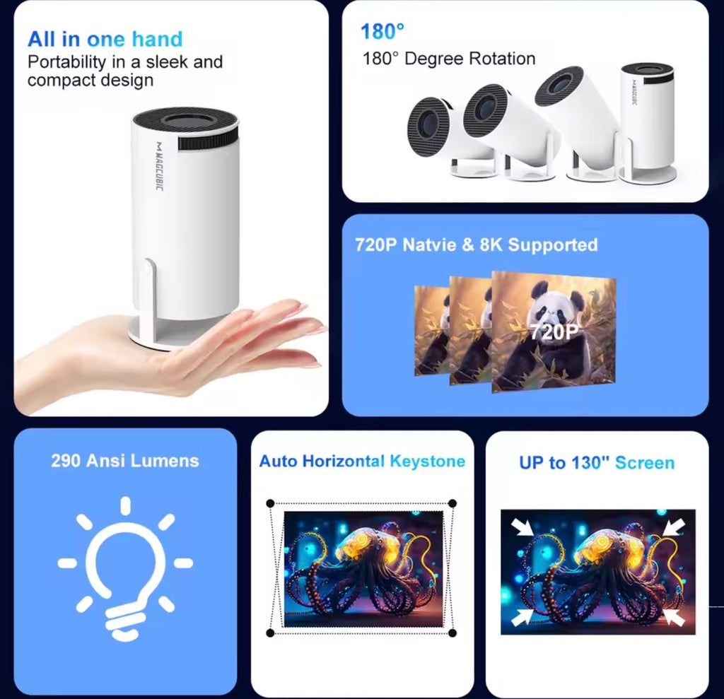 Magcubic HY300 Pro Smart Projector | 1080P with Android 14